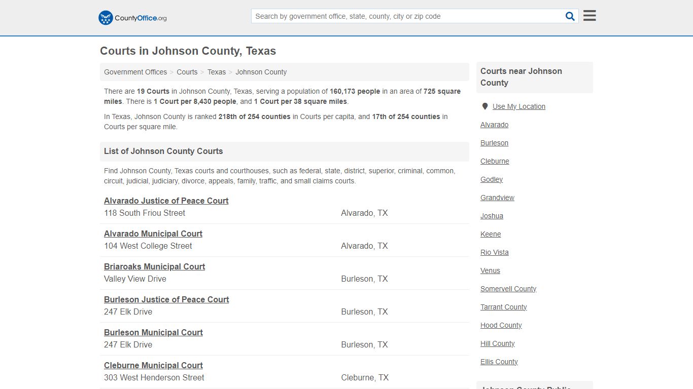 Courts - Johnson County, TX (Court Records & Calendars)